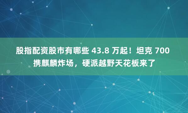 股指配资股市有哪些 43.8 万起！坦克 700 携麒麟炸场，硬派越野天花板来了